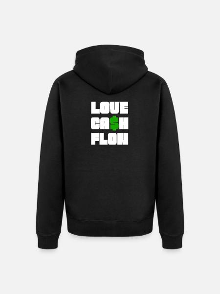 Love Cash Flow Tee - Unisex Premium Bio Zip Hoodie - Schwarz