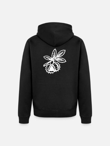 Kastanie Zweig Blätter - Unisex Premium Bio Zip Hoodie - Schwarz