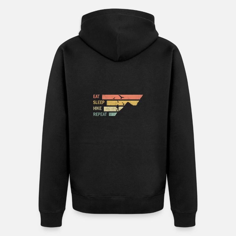 manger dormir randonnée répéter - Veste à capuche bio Premium Unisexe - noir
