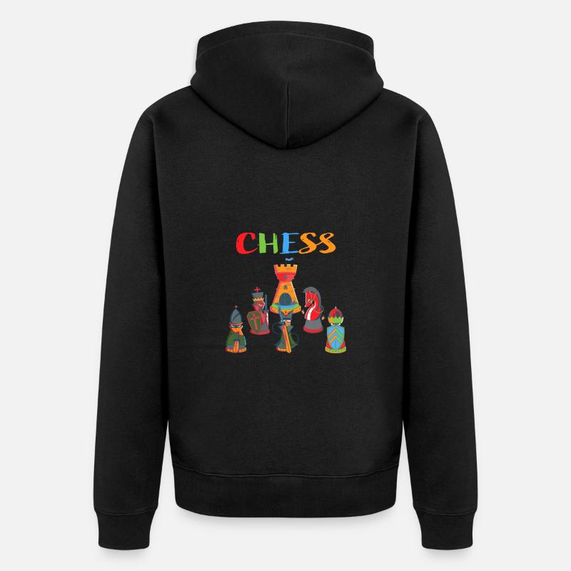 Échecs - Veste à capuche bio Premium Unisexe - noir