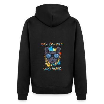 Meilleur papa Frenchie de tous les temps Français Bulldog Papa - Veste à capuche bio Premium Unisexe - noir - Dos - Nico (187cm)