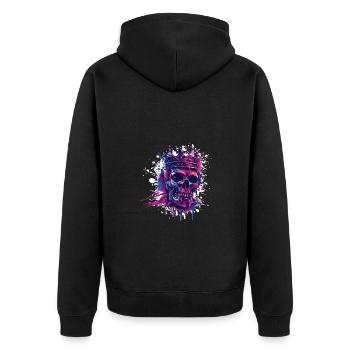 Couronne de crâne de roi - Veste à capuche bio Premium Unisexe - noir - Dos - Nico (187cm)