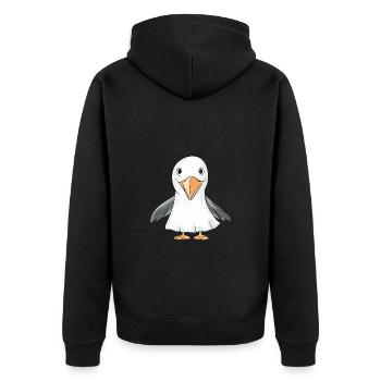 Pelican Bird Halloween Funny Ghost - Unisex Premium Organic Zip Hoodie - black - Back - Nico (187cm)