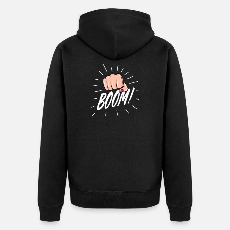 Strip Pop mit weiblicher Faust - Unisex Premium Bio Zip Hoodie - Schwarz