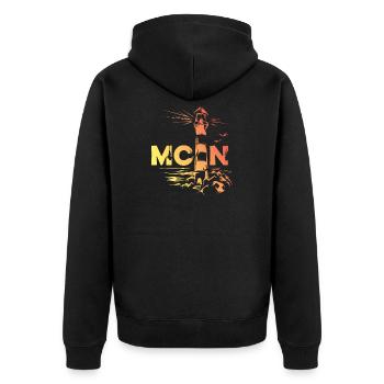 Leuchtturm Farben Ostsee Nordsee Meer See Farben - Unisex Premium Bio Zip Hoodie - Schwarz - Hinten - Nico (187cm)