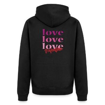T-shirt Saint-Valentin amour Saint-Valentin - Veste à capuche bio Premium Unisexe - noir - Dos - Nico (187cm)