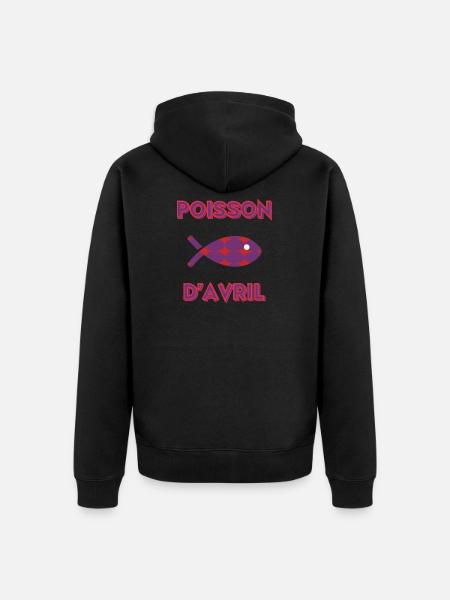 FISH. SARDINE. APRIL FOOL - Unisex Premium Organic Zip Hoodie - black
