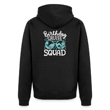 Geburtstags-Kreuzfahrtparty - Unisex Premium Bio Zip Hoodie - Schwarz - Hinten - Nico (187cm)