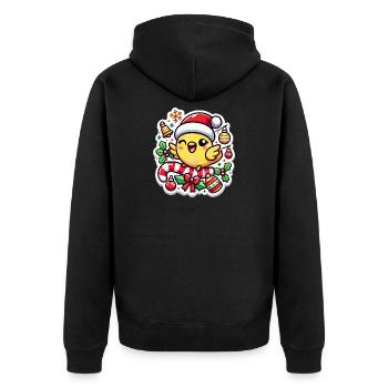 Puce de Canari de Noël - Veste à capuche bio Premium Unisexe - noir - Dos - Nico (187cm)