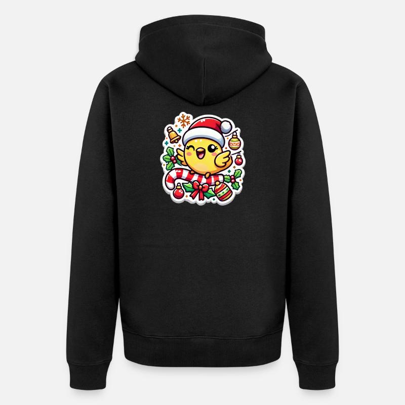 Puce de Canari de Noël - Veste à capuche bio Premium Unisexe - noir