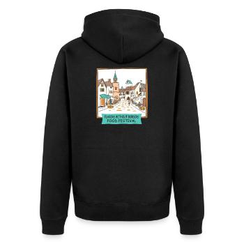 Fête de la cuisine de rueval - Veste à capuche bio Premium Unisexe - noir - Dos - Nico (187cm)