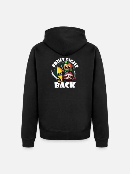 Fruit Fight Back - Unisex Premium Organic Zip Hoodie - black