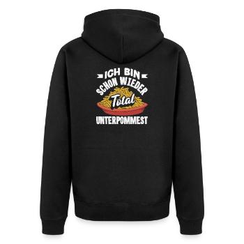 Totally underpommest encore une fois – blague sur les frites - Veste à capuche bio Premium Unisexe - noir - Dos - Nico (187cm)