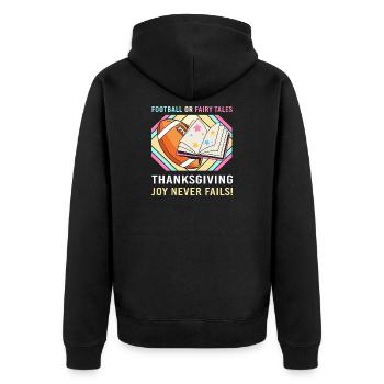 Thanksgiving Gender Reveal Mom-to-be - Unisex Premium Organic Zip Hoodie - black - Back - Nico (187cm)
