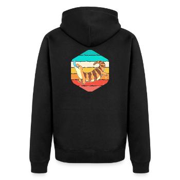 Eidechse - Unisex Premium Bio Zip Hoodie - Schwarz - Hinten - Nico (187cm)