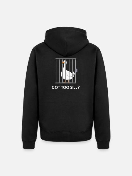 Goose – Got Too Silly - Unisex Premium Organic Zip Hoodie - black