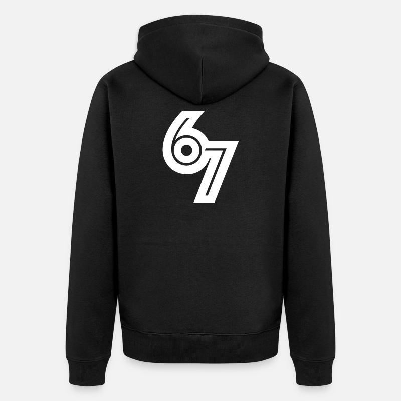 67_meme - Veste à capuche bio Premium Unisexe - noir