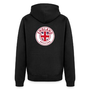 Drapeau du drapeau de Bradford d’Angleterre - Veste à capuche bio Premium Unisexe - noir - Dos - Nico (187cm)