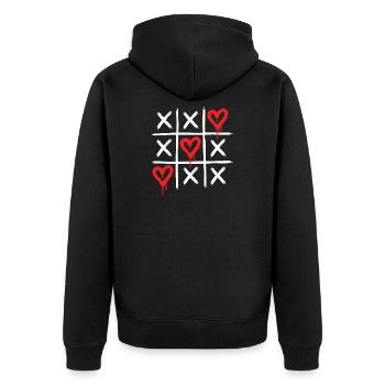 Graffiti Hearts – Dripping Love Street Art - Unisex Premium Organic Zip Hoodie - black - Back - Nico (187cm)