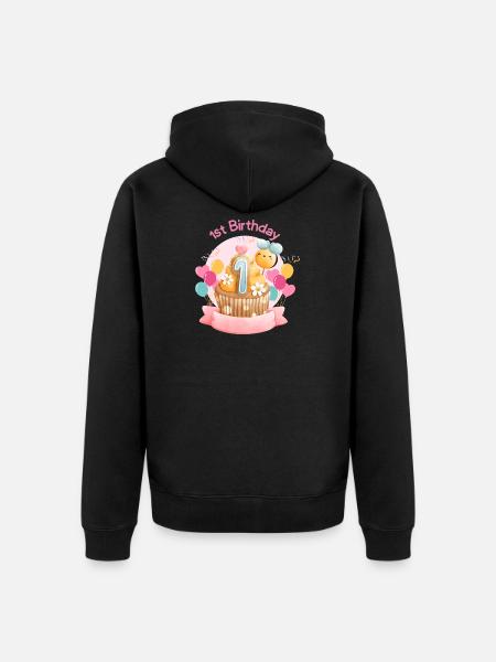 1st Birthday! - Unisex Premium Organic Zip Hoodie - black