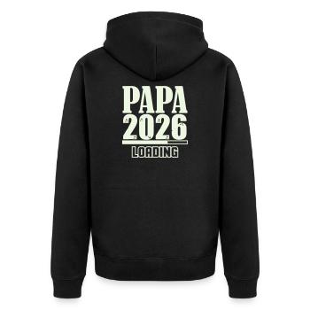 Papa 2026 Chargement - Veste à capuche bio Premium Unisexe - noir - Dos - Nico (187cm)
