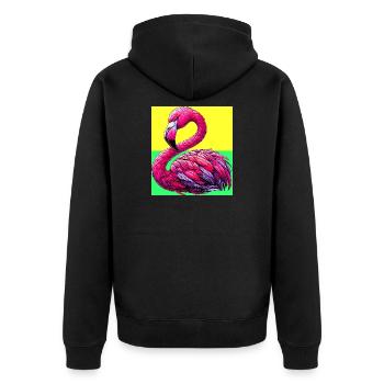 Flamant - Veste à capuche bio Premium Unisexe - noir - Dos - Nico (187cm)
