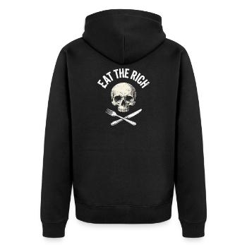 Mange le crâne riche - Veste à capuche bio Premium Unisexe - noir - Dos - Nico (187cm)