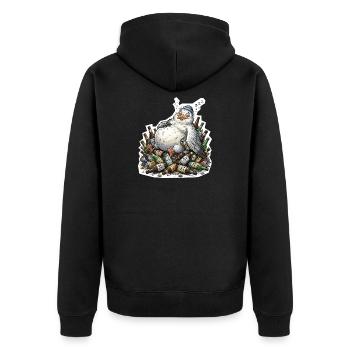 Drunk Seagull Beer - Unisex Premium Organic Zip Hoodie - black - Back - Nico (187cm)
