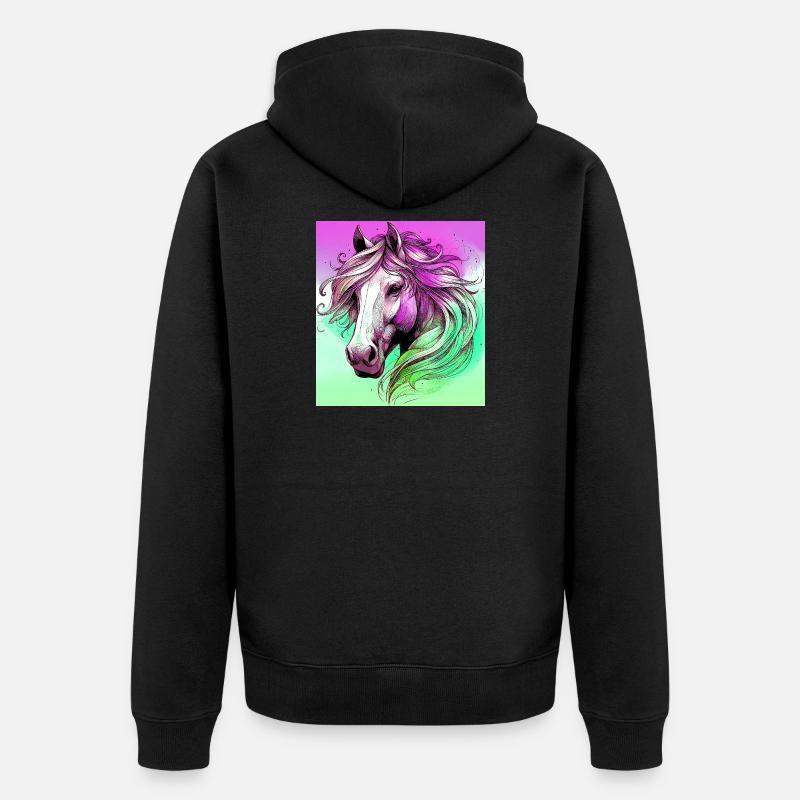 cheval - Veste à capuche bio Premium Unisexe - noir