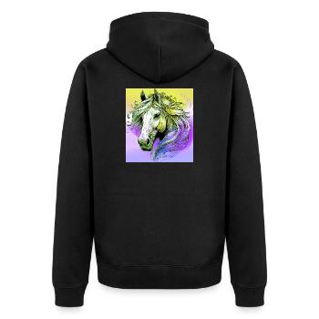 cheval - Veste à capuche bio Premium Unisexe - noir - Dos - Nico (187cm)