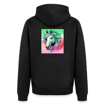 cheval - Veste à capuche bio Premium Unisexe - noir - Dos - Nico (187cm)