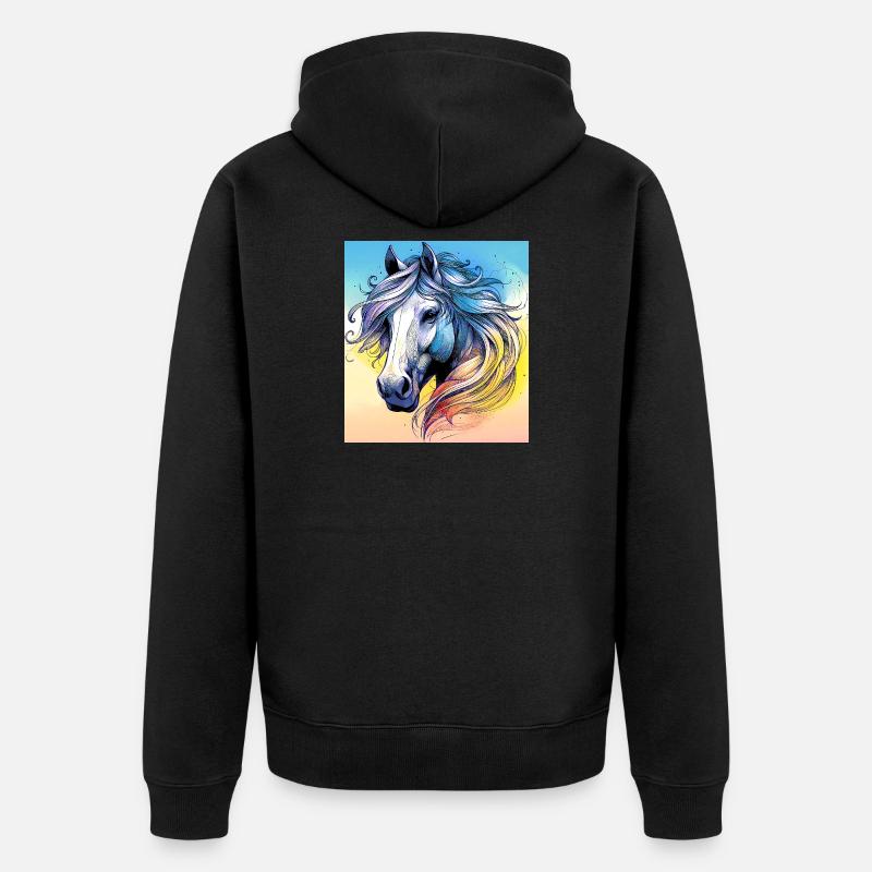 cheval - Veste à capuche bio Premium Unisexe - noir