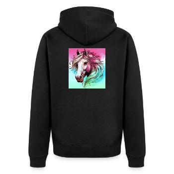 cheval - Veste à capuche bio Premium Unisexe - noir - Dos - Nico (187cm)