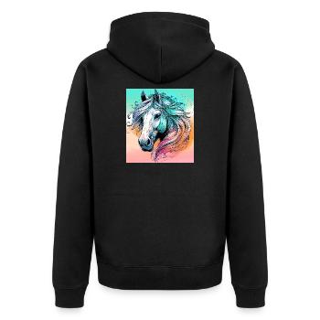 cheval - Veste à capuche bio Premium Unisexe - noir - Dos - Nico (187cm)