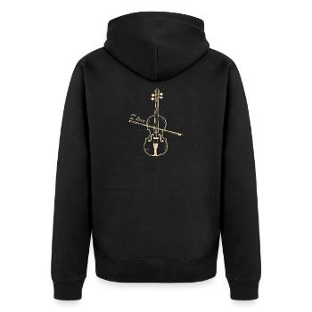 I Love Geige Violine - Klassische Musik Geschenk - Unisex Premium Bio Zip Hoodie - Schwarz - Hinten - Nico (187cm)