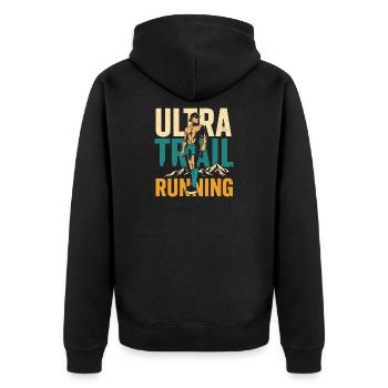 Ultra Trail Running - Veste à capuche bio Premium Unisexe - noir - Dos - Nico (187cm)