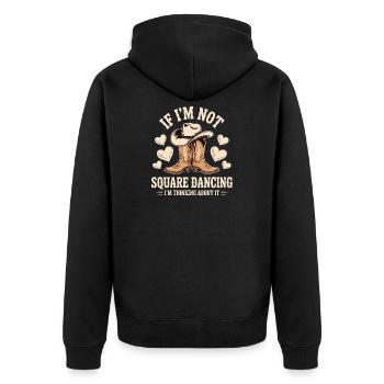 Square Dancing Square Dancer Geschenk - Unisex Premium Bio Zip Hoodie - Schwarz - Hinten - Nico (187cm)