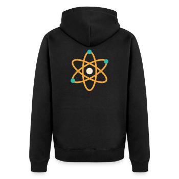 Atom - Physics Chemistry Science Nerd Teacher - Unisex Premium Organic Zip Hoodie - black - Back - Nico (187cm)