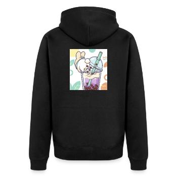 Bubble Tea Boba Drôle de Lapin mignon - Veste à capuche bio Premium Unisexe - noir - Dos - Nico (187cm)
