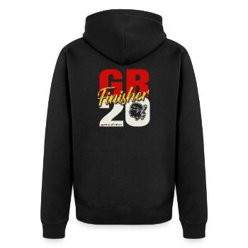 GR20 Finisher Geschenk Wandern Korsika - Unisex Premium Bio Zip Hoodie - Schwarz - Hinten - Nico (187cm)