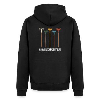 Rechenzentrum Gärtner Garten Gartenarbeit - Unisex Premium Bio Zip Hoodie - Schwarz - Hinten - Nico (187cm)