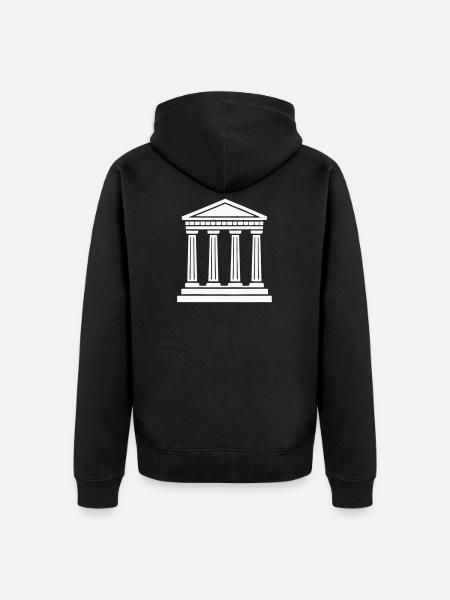 Classic Temple Pillars Silhouette - Unisex Premium Organic Zip Hoodie - black