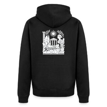  Antike Griechische Mythologie - Unisex Premium Bio Zip Hoodie - Schwarz - Hinten - Nico (187cm)