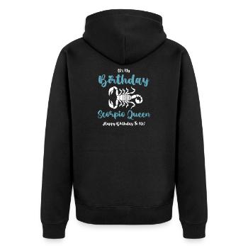 Sternzeichen Skorpion - Unisex Premium Bio Zip Hoodie - Schwarz - Hinten - Nico (187cm)