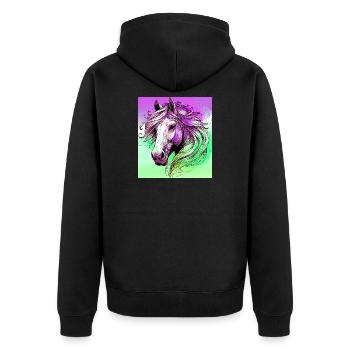 cheval - Veste à capuche bio Premium Unisexe - noir - Dos - Nico (187cm)