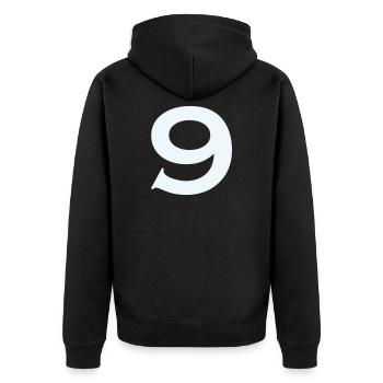 9- - Unisex Premium Bio Zip Hoodie - Schwarz - Hinten - Nico (187cm)