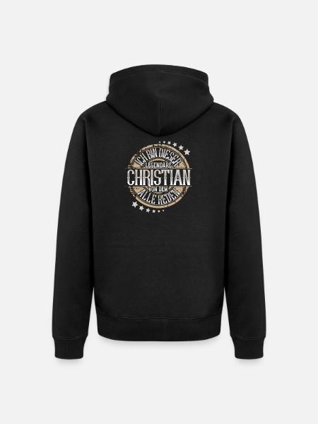 Christian - Unisex Premium Bio Zip Hoodie - Schwarz
