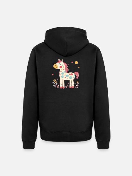 Pony bunt - Unisex Premium Bio Zip Hoodie - Schwarz