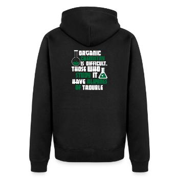 La chimie organique est une chemise difficile - Veste à capuche bio Premium Unisexe - noir - Dos - Nico (187cm)