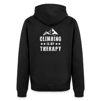 Klettern Kletterer - Unisex Premium Bio Zip Hoodie - Schwarz - Hinten - Nico (187cm)
